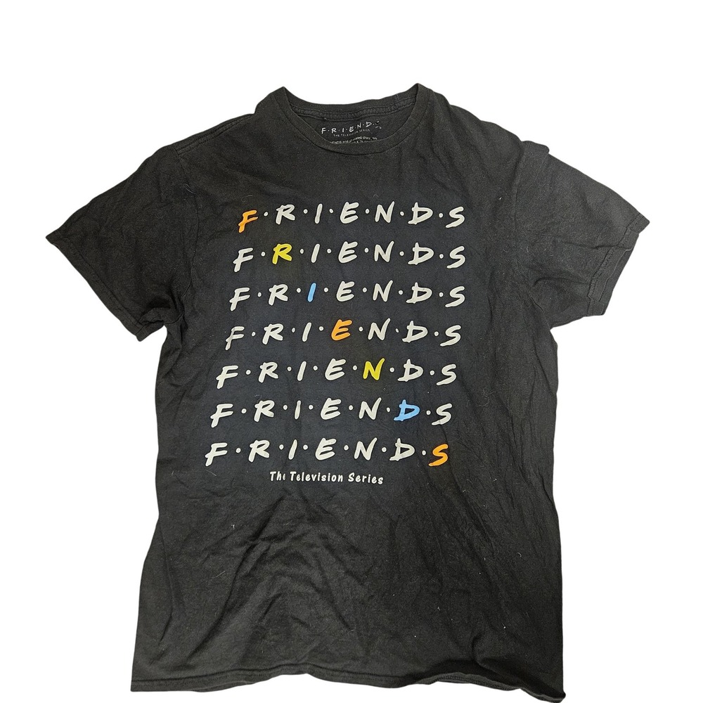 Friends Shirt Mens‎ Medium Black The Television Series Graphic Cotton TV Show